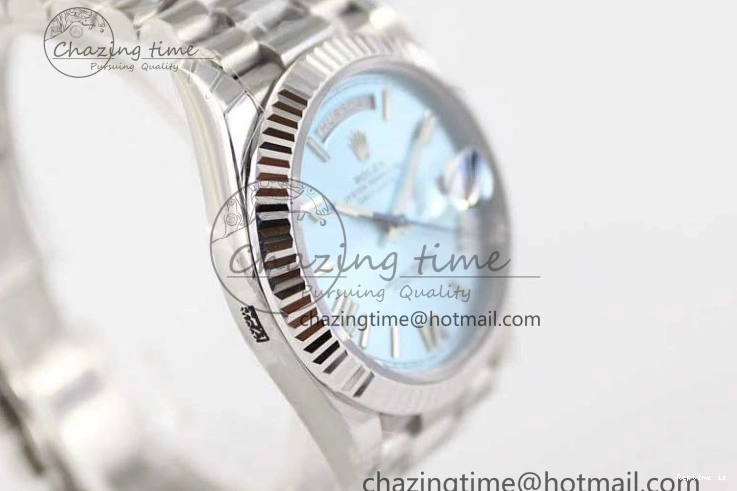 1230 Soft Day Date 40mm SS 904L Steel TWF 1:1 Best Edition Ice Blue Roman Dial on SS Bracelet A 2359